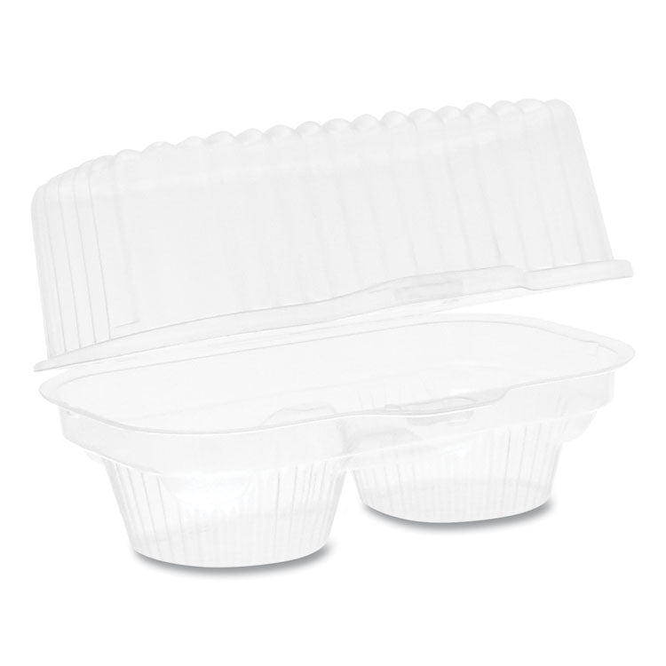 ClearView Bakery Cupcake Container, 2 Compartments, 6.75 x 4 x 4, Clear, Plastic, 100/Carton
