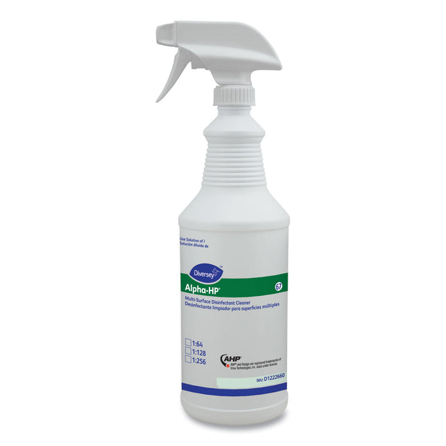 Alpha-Hp Multi-Surface Disinfectant Cleaner Spray Bottle, 32 Oz, White, 12/carton