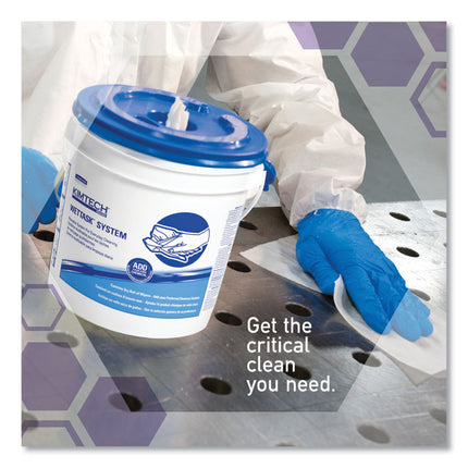 WetTask Customizable Wet Wiping System Bucket, White/Blue, 4/Carton