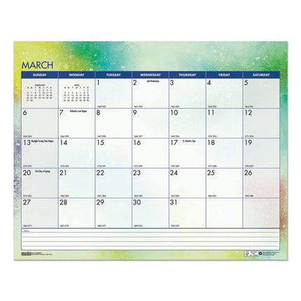 Recycled Cosmos Wall Calendar, Night Sky Artwork, 14.88 x 12, White/Multicolor Sheets, 12-Month (Jan to Dec): 2025