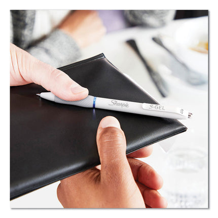 S-Gel Fashion Barrel Gel Pen, Retractable, Medium 0.7 Mm, Black Ink, Pearl White Barrel, Dozen