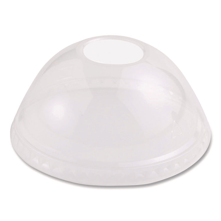 PLA Clear Cold Cup Lids, Dome Lid, Fits 9 oz to 24 oz Cold Cups, Plastic, Clear, 1,000/Carton