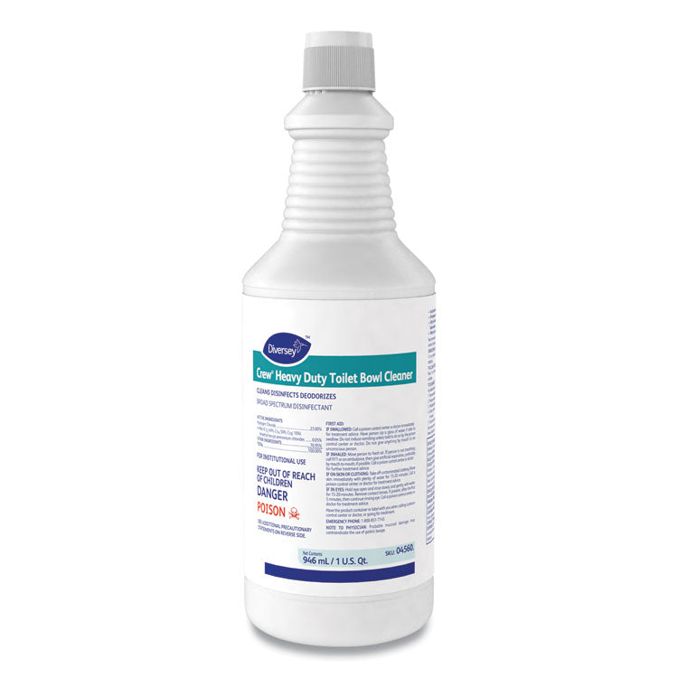 Crew Heavy Duty Toilet Bowl Cleaner, Minty, 32 Oz Squeeze Bottle, 12/carton