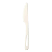 TPLA Compostable Cutlery, Knife, Plastic, White, 1,000/Carton