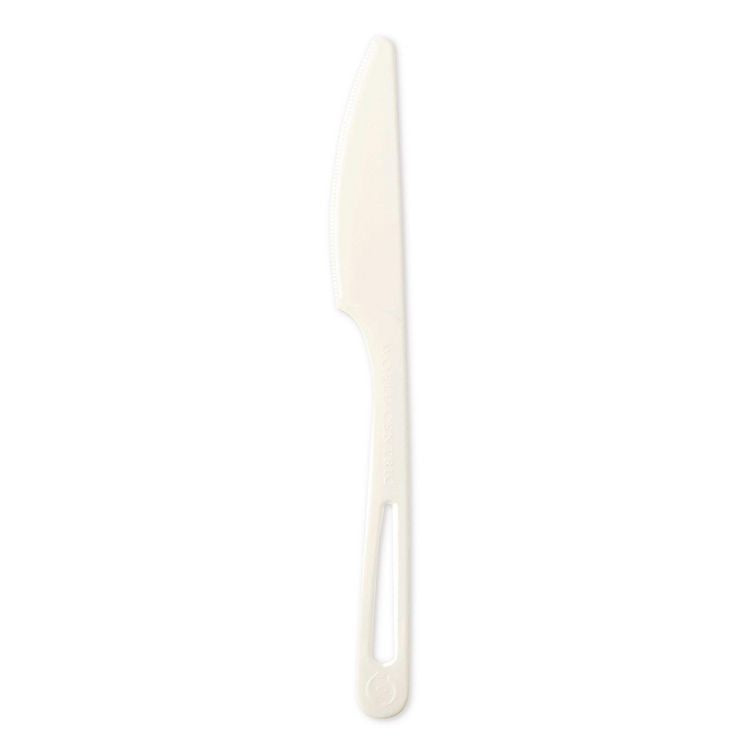TPLA Compostable Cutlery, Knife, Plastic, White, 1,000/Carton