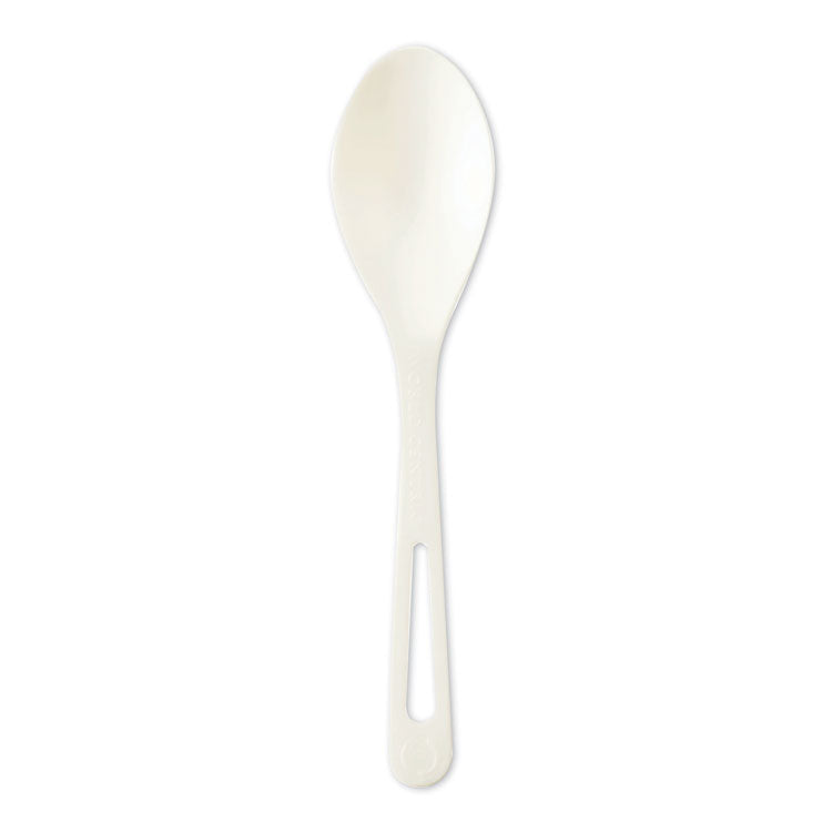 TPLA Compostable Cutlery, Spoon, Plastic, White, 1,000/Carton