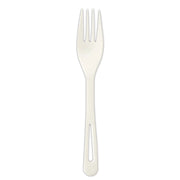 TPLA Compostable Cutlery, Fork, Plastic, White, 1,000/Carton