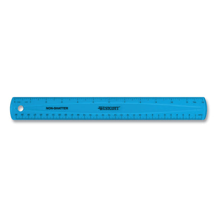 Non-Shatter Flexible Ruler, Standard/metric, 12" (30 Cm) Long, Plastic, Assorted Translucent Colors, 12/box