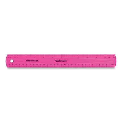 Non-Shatter Flexible Ruler, Standard/metric, 12" (30 Cm) Long, Plastic, Assorted Translucent Colors, 12/box