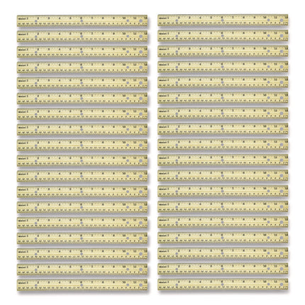 Three-Hole Punched Wood Ruler, Standard/metric, 12" (30 Cm) Long, Natural Wood, 36/box