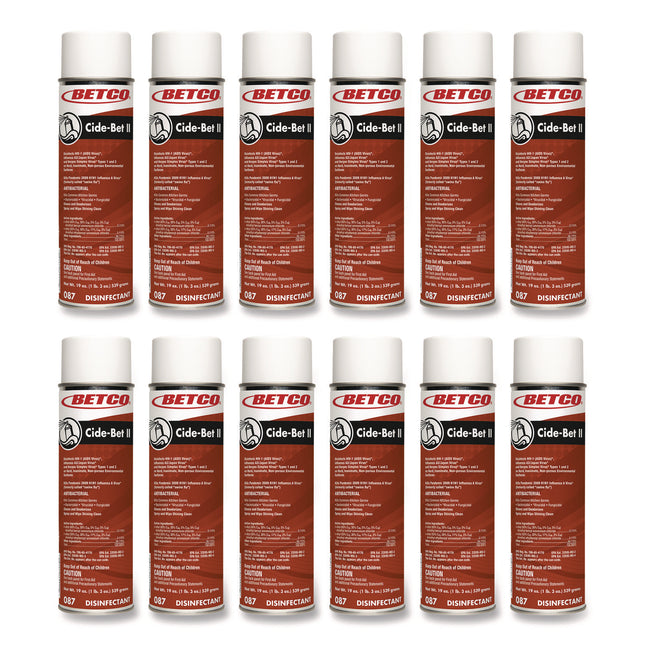Cide-Bet Ii Aerosol Disinfectant Spray, Floral Scent, 19 Oz Aerosol Spray, 12/carton