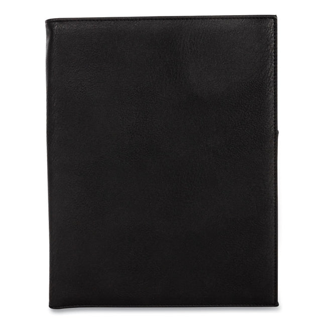 Faux-Leather Padfolio, 9 X 12 Pad, 9.75 X 12.5, Black