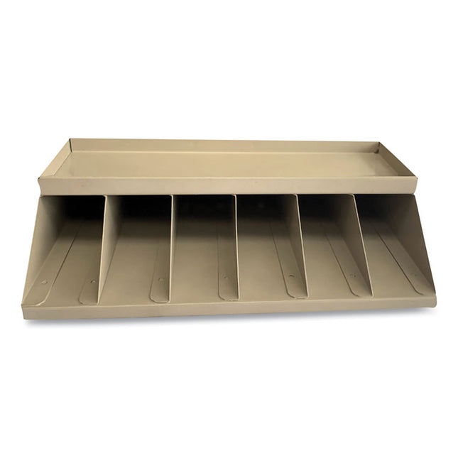 Coin Wrapper And Bill Strap Single-Tier Rack, 6 Compartments, 10 X 8.5 X 3, Steel, Pebble Beige