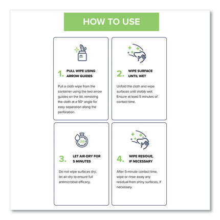 CleanCide Disinfecting Wipes, 1-Ply, 8 x 5.5, Fresh Scent, White, 400/Tub, 4 Tubs/Carton