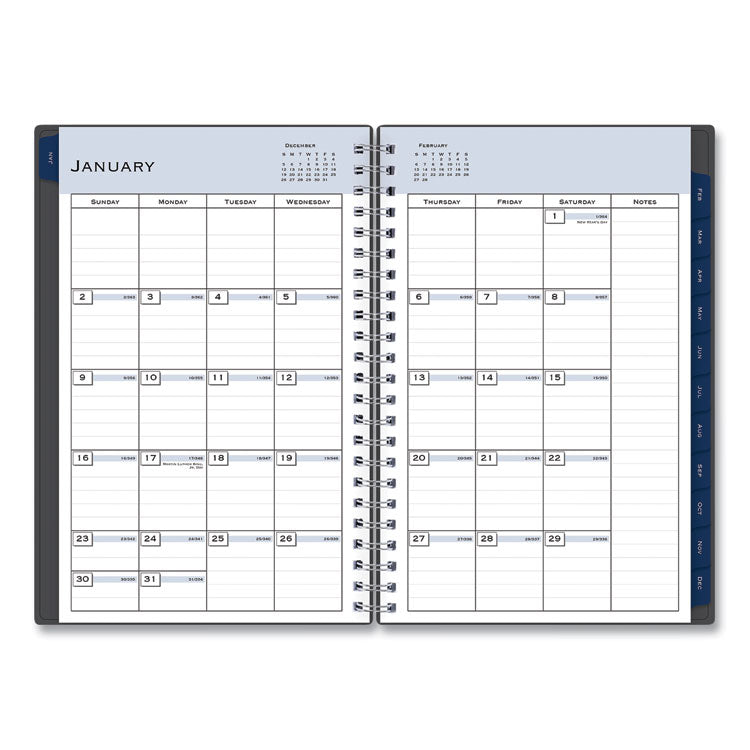 Passages Weekly/Monthly Planner, 8 x 5, Charcoal Cover, 12-Month (Jan to Dec): 2025