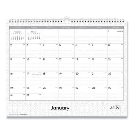Enterprise Wall Calendar, Geometric Artwork, 15 x 12, White/Gray Sheets, 12-Month (Jan to Dec): 2025