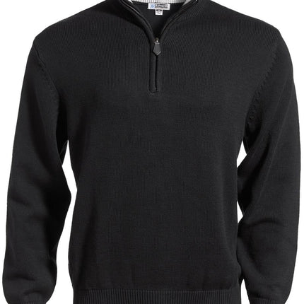 EDWARDS QUARTER ZIP COTTON BLEND SWEATER
