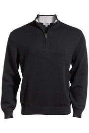 EDWARDS QUARTER ZIP COTTON BLEND SWEATER