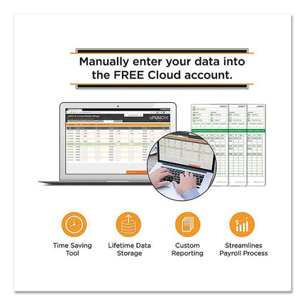 Ub1000 Electronic Non-Calculating Time Clock Bundle, Lcd Display, Beige/green