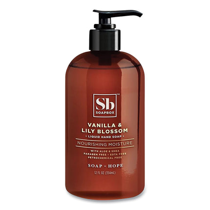 Hand Soap, Vanilla and Lily Blossom Scent, 12 oz, 3/Box