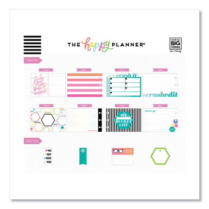 Productivity Multi Accessory Pack, 20 Double-Sided Pre-Punched Cards, 20 Half-Sheet Stickers, 3 Sticky Note Pads