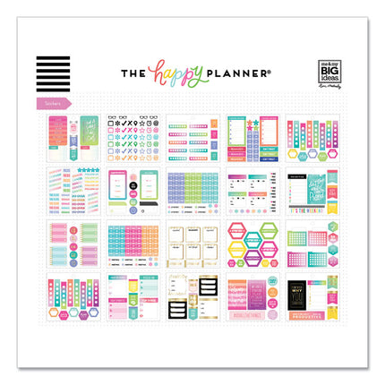 Productivity Multi Accessory Pack, 20 Double-Sided Pre-Punched Cards, 20 Half-Sheet Stickers, 3 Sticky Note Pads