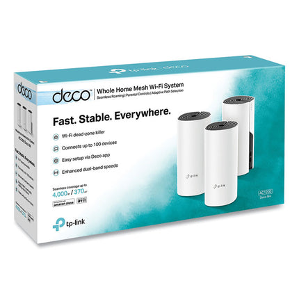 Deco M4 Ac1200 Whole Home Mesh Wi-Fi System, 2 Ports, Dual-Band 2.4 Ghz/5 Ghz