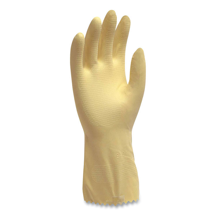 PRO L6500 SERIES FLOCK-LINED LATEX GLOVES, 12" LONG, 15 MIL, X-LARGE, YELLOW, 12 PAIRS