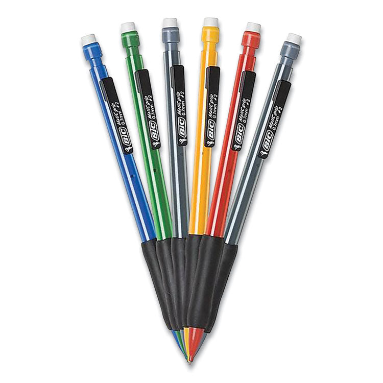Xtra-Comfort Mechanical Pencil, 0.7 mm, HB (#2), Black Lead, Assorted Barrel Colors, 6/Pack