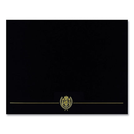 Classic Crest Certificate Covers, 9.38 X 12, Black, 5/pack
