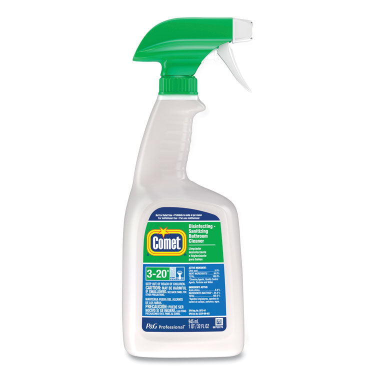 Disinfecting-Sanitizing Bathroom Cleaner, 32 Oz Trigger Spray Bottle, 8/carton