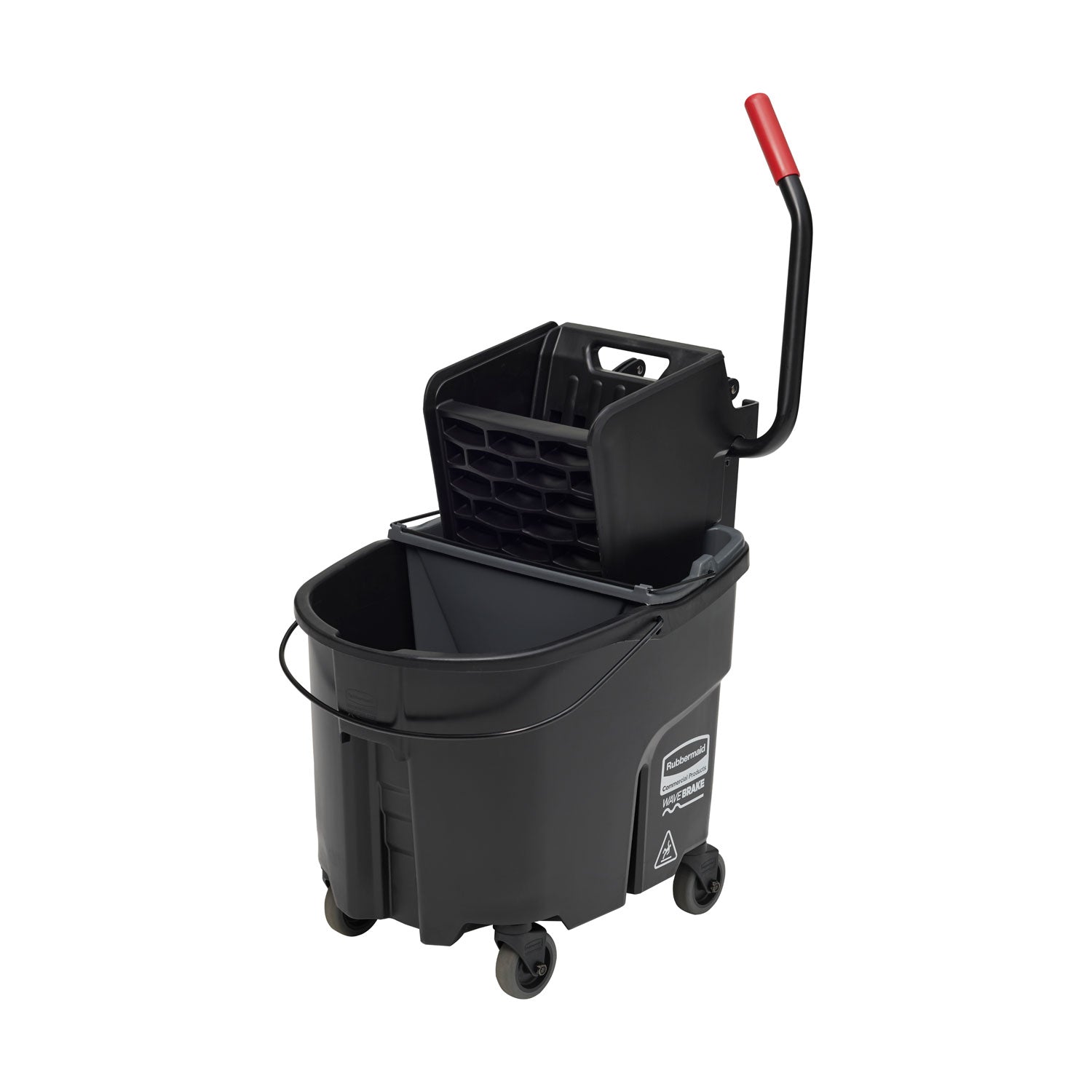 Wavebrake 2.0 Bucket/wringer Combos, Side-Press, 35 Qt, Plastic, Black