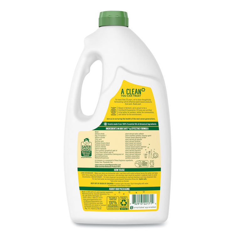 Natural Automatic Dishwasher Gel, Lemon, 42 Oz Bottle, 6/carton