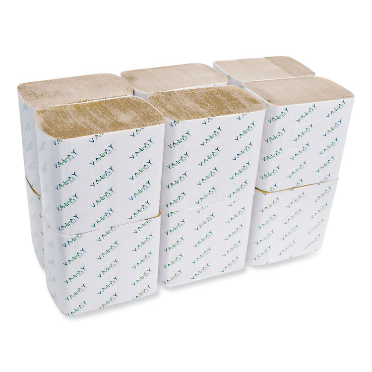 Valay Interfolded Napkins, 1-Ply, 6.3 X 8.85, Kraft, 6,000/carton
