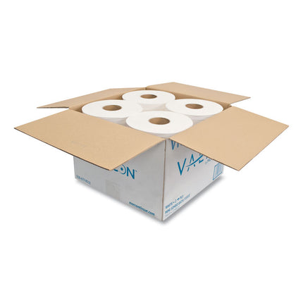 Valay Mini Jumbo Bath Tissue, Septic Safe, 2-Ply, White, 750 ft, 12 Rolls/Carton