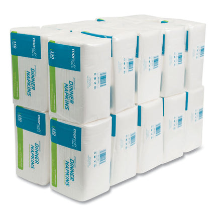 Morsoft Dinner Napkins, 2-Ply, 14.5 X 16.5, White, 3,000/carton