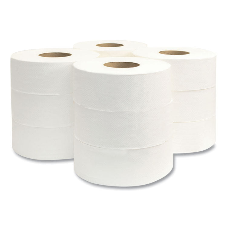 Jumbo Bath Tissue, Septic Safe, 2-Ply, White, 3.3" x 625 ft, 12 Rolls/Carton