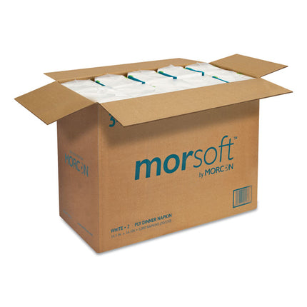 Morsoft Dinner Napkins, 2-Ply, 14.5 X 16.5, White, 3,000/carton