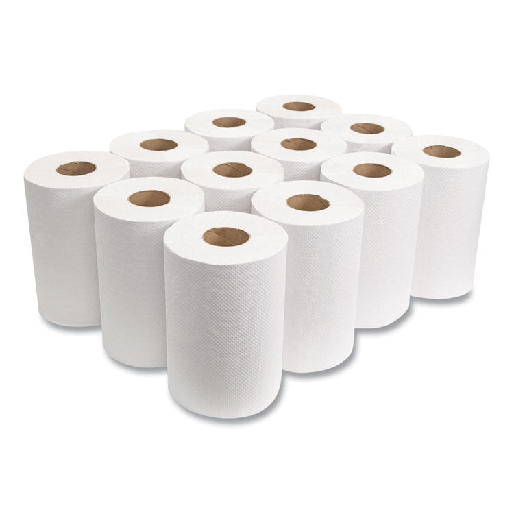Morsoft Universal Roll Towels, 1-Ply, 8" x 350 ft, White, 12 Rolls/Carton