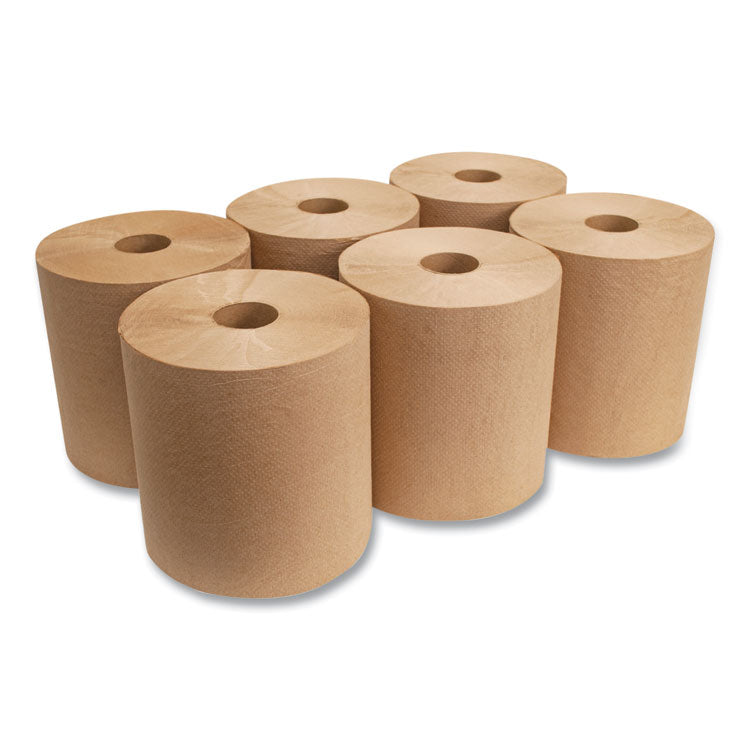 Morsoft Universal Roll Towels, 1-Ply, 8" x 800 ft, Brown, 6 Rolls/Carton