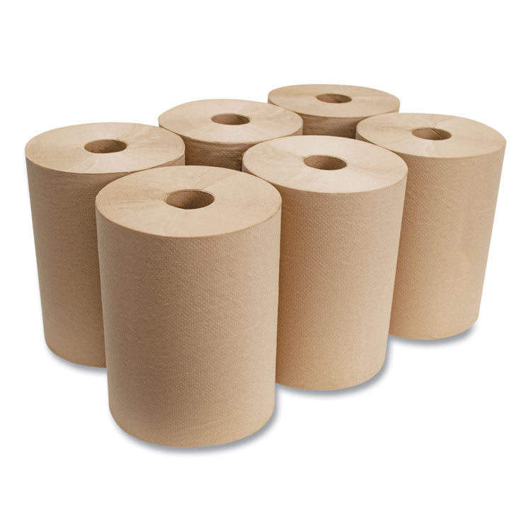 10 Inch Roll Towels, 1-Ply, 10" X 800 Ft, Kraft, 6 Rolls/carton