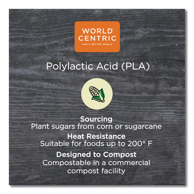 PLA Clear Cold Cup Lids, Dome Lid, Fits 9 oz to 24 oz Cold Cups, Plastic, Clear, 1,000/Carton