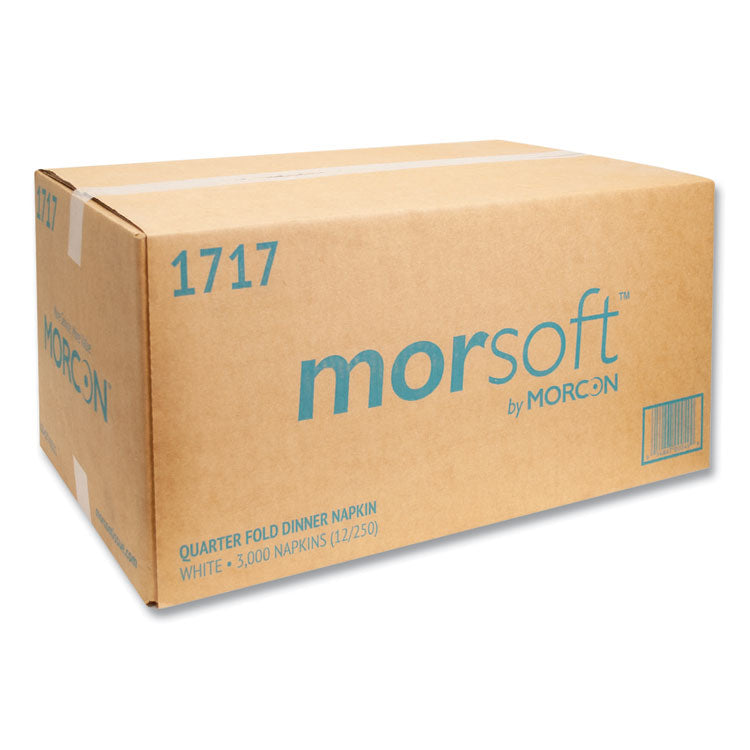 Morsoft Dinner Napkins, 1-Ply, 16 x 16, White, 250/Pack, 12 Packs/Carton