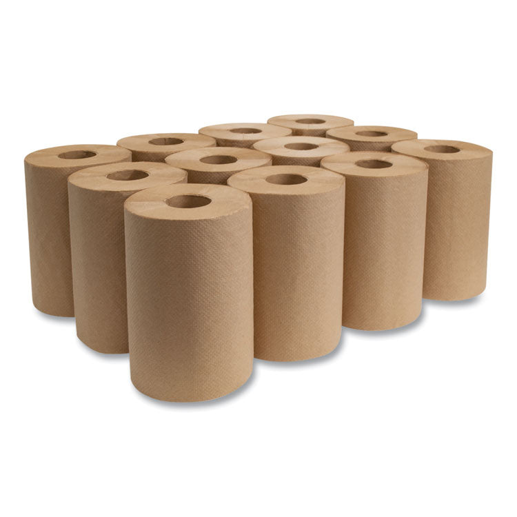 Morsoft Universal Roll Towels, 1-Ply, 8" x 350 ft, Brown, 12 Rolls/Carton