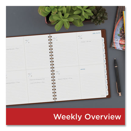 Signature Collection Academic Weekly/Monthly Planners, 11.5 x 8, Distressed Brown Cover, 13-Month (July-July): 2024-2025