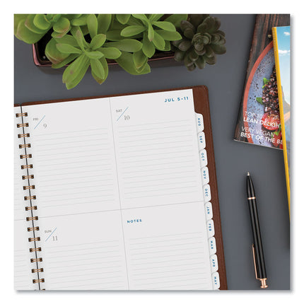 Signature Collection Academic Weekly/Monthly Planners, 11.5 x 8, Distressed Brown Cover, 13-Month (July-July): 2024-2025