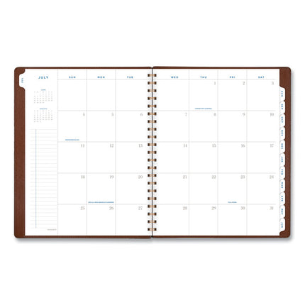 Signature Collection Academic Weekly/Monthly Planners, 11.5 x 8, Distressed Brown Cover, 13-Month (July-July): 2024-2025