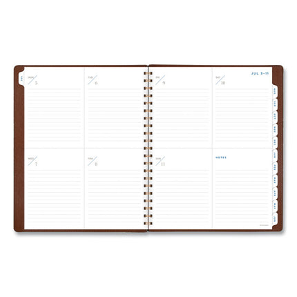Signature Collection Academic Weekly/Monthly Planners, 11.5 x 8, Distressed Brown Cover, 13-Month (July-July): 2024-2025
