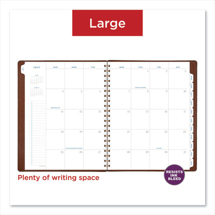 Signature Collection Academic Weekly/Monthly Planners, 11.5 x 8, Distressed Brown Cover, 13-Month (July-July): 2024-2025
