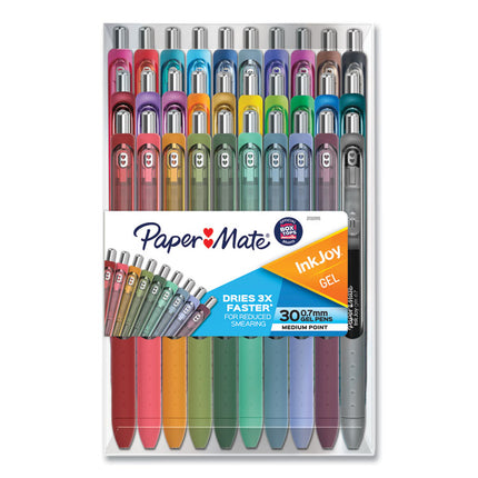 Inkjoy Gel Pen, Retractable, Medium 0.7 Mm, Assorted Ink And Barrel Colors, 30/pack